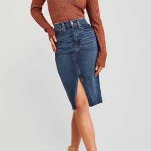Abercrombie & Fitch Denim Midi Skirt NWT